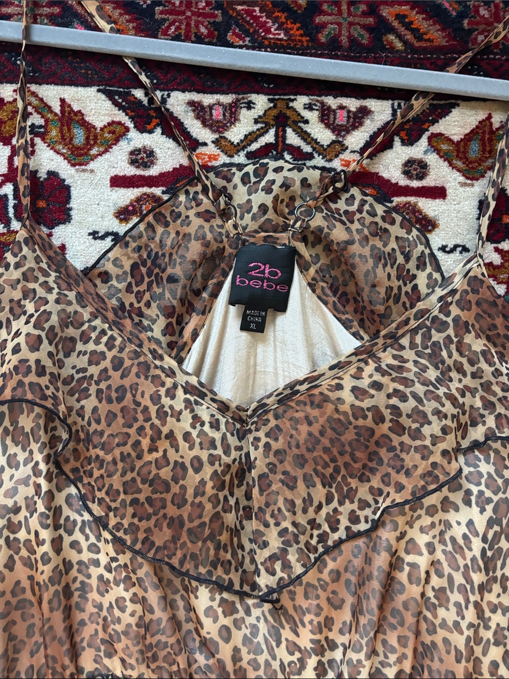 2B Bebe Leopard Print Maxi Dress in Brown and Black